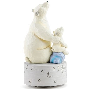 AIDLNS Polar Bear Music Box Figurine, Sculpted Hand-Painted Musical Figure Gifts, for Daughter Granddaughter Grandson Birthday Anniversary, Plays You are My Sunshine Tune