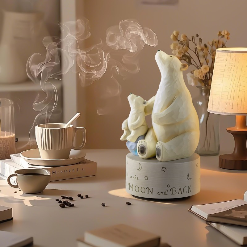 AIDLNS Polar Bear Music Box Figurine, Sculpted Hand-Painted Musical Figure Gifts, for Daughter Granddaughter Grandson Birthday Anniversary, Plays You are My Sunshine Tune