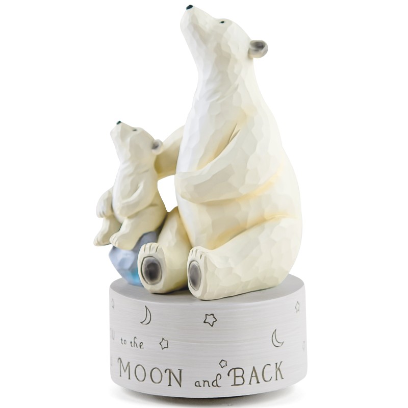 AIDLNS Polar Bear Music Box Figurine, Sculpted Hand-Painted Musical Figure Gifts, for Daughter Granddaughter Grandson Birthday Anniversary, Plays You are My Sunshine Tune