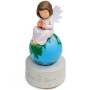 AIDLNS Hand Painted Angel Figurines Music Box - Unique Earth Design with Peace on Earth Engraving, Plays Tales from The Vienna Woods Melody, Ideal Birthday, Anniversary