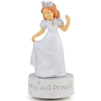 AIDLNS First Communion Gift for Girls, Pretty as a Princess Girl Music Box Gift, Birthday Anniversary for Girlfriend Wife Musical Figurine Plays Somewhere Over The Rainbow Tune