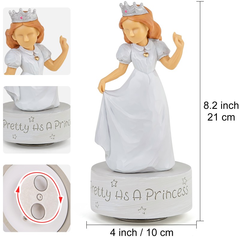 AIDLNS First Communion Gift for Girls, Pretty as a Princess Girl Music Box Gift, Birthday Anniversary for Girlfriend Wife Musical Figurine Plays Somewhere Over The Rainbow Tune AIDLNS First Communion Gift for Girls, Pretty as a Princess Girl Music Box Gift, Birthday Anniversary for Girlfriend Wife Musical Figurine Plays Somewhere Over The Rainbow Tune