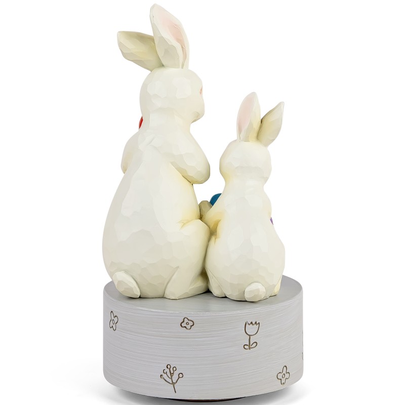AIDLNS Easter Rabbit Music Box Figurine, Bunny with Eggs Musical Sculpted Hand-Painted Figurines Easter for Daughter Son Friends AIDLNS Easter Rabbit Music Box Figurine, Bunny with Eggs Musical Sculpted Hand-Painted Figurines Easter for Daughter Son Friends