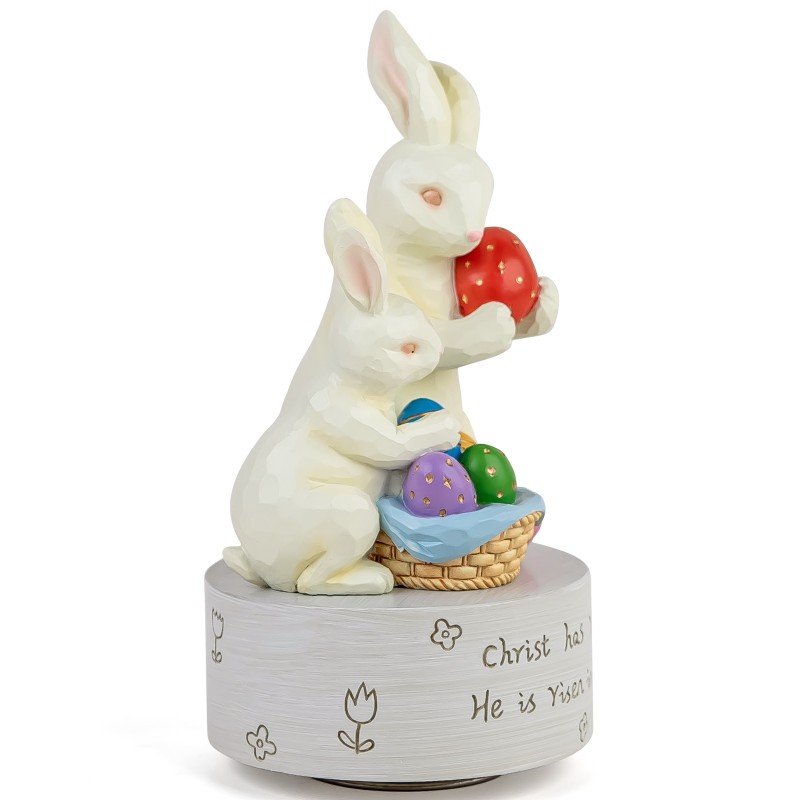 AIDLNS Easter Rabbit Music Box Figurine, Bunny with Eggs Musical Sculpted Hand-Painted Figurines Easter for Daughter Son Friends AIDLNS Easter Rabbit Music Box Figurine, Bunny with Eggs Musical Sculpted Hand-Painted Figurines Easter for Daughter Son Friends