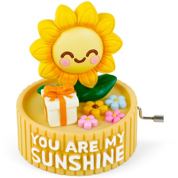 You Are My Sunshine Music Box Sunflower Gift, Resin 3D Design with Flowers, Innovative Gifts for Wife Girlfriend Grandma Mom Daughter Anniversary Birthday Valentine Christmas Keepsake