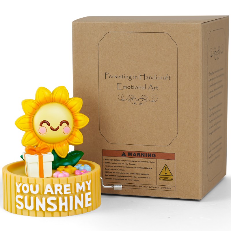 You Are My Sunshine Music Box Sunflower Gift, Resin 3D Design with Flowers, Innovative Gifts for Wife Girlfriend Grandma Mom Daughter Anniversary Birthday Valentine Christmas Keepsake You Are My Sunshine Music Box Sunflower Gift, Resin 3D Design with Flowers, Innovative Gifts for Wife Girlfriend Grandma Mom Daughter Anniversary Birthday Valentine Christmas Keepsake