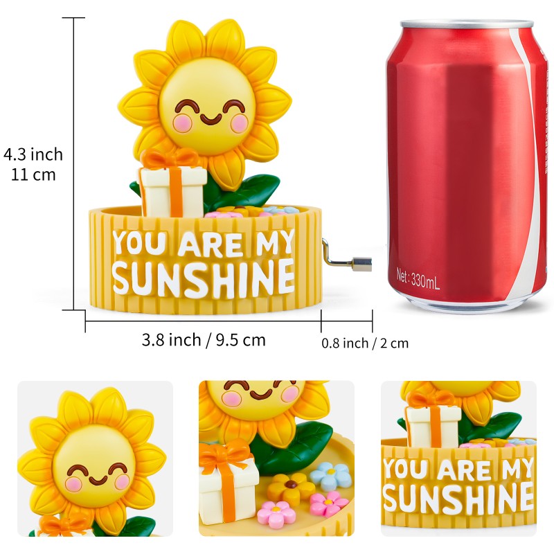 You Are My Sunshine Music Box Sunflower Gift, Resin 3D Design with Flowers, Innovative Gifts for Wife Girlfriend Grandma Mom Daughter Anniversary Birthday Valentine Christmas Keepsake You Are My Sunshine Music Box Sunflower Gift, Resin 3D Design with Flowers, Innovative Gifts for Wife Girlfriend Grandma Mom Daughter Anniversary Birthday Valentine Christmas Keepsake