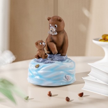 Father and Daughter Figurine Music Box - Hand-Painted Musical Figurine Plays What a Wonderful World, Birthday, Father’s Day Ornament