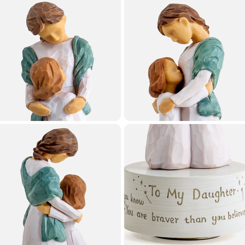 Music Box Gift for Daughter, Mom and Daughter Figurine Sculpted Hand-Painted Statue Figure Musical Gifts to Daughter from Mom Birthday Play Always with Me (Maternal Love) Music Box Gift for Daughter, Mom and Daughter Figurine Sculpted Hand-Painted Statue Figure Musical Gifts to Daughter from Mom Birthday Play Always with Me (Maternal Love)