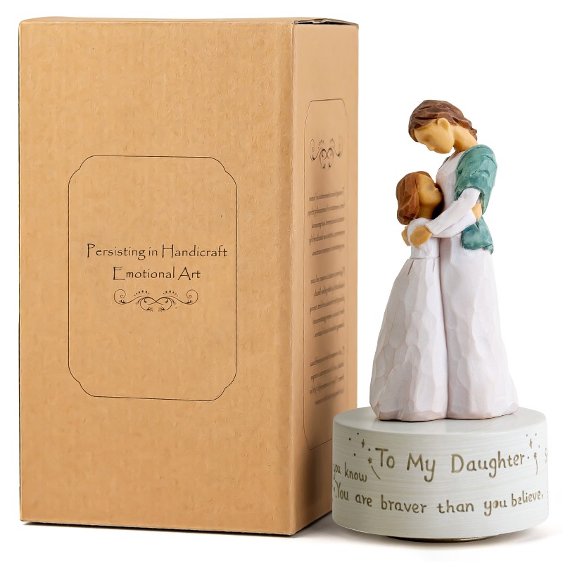 Music Box Gift for Daughter, Mom and Daughter Figurine Sculpted Hand-Painted Statue Figure Musical Gifts to Daughter from Mom Birthday Play Always with Me (Maternal Love) Music Box Gift for Daughter, Mom and Daughter Figurine Sculpted Hand-Painted Statue Figure Musical Gifts to Daughter from Mom Birthday Play Always with Me (Maternal Love)