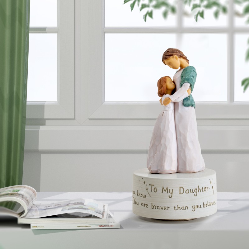 Music Box Gift for Daughter, Mom and Daughter Figurine Sculpted Hand-Painted Statue Figure Musical Gifts to Daughter from Mom Birthday Play Always with Me (Maternal Love) Music Box Gift for Daughter, Mom and Daughter Figurine Sculpted Hand-Painted Statue Figure Musical Gifts to Daughter from Mom Birthday Play Always with Me (Maternal Love)