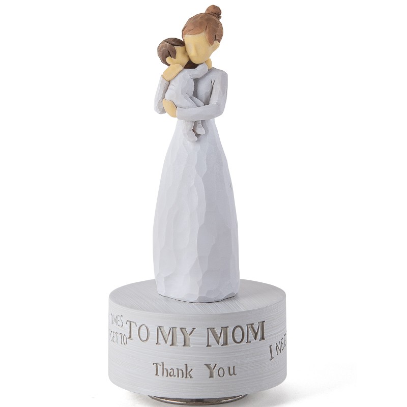 AIDLNS Music Box Gift for Mom Figurine, Mum and Baby Sculpted State Hand-Painted Collectible Figurine Musical Mother Day Birthday Christmas for Mom Plays Castle in The Sky AIDLNS Music Box Gift for Mom Figurine, Mum and Baby Sculpted State Hand-Painted Collectible Figurine Musical Mother Day Birthday Christmas for Mom Plays Castle in The Sky