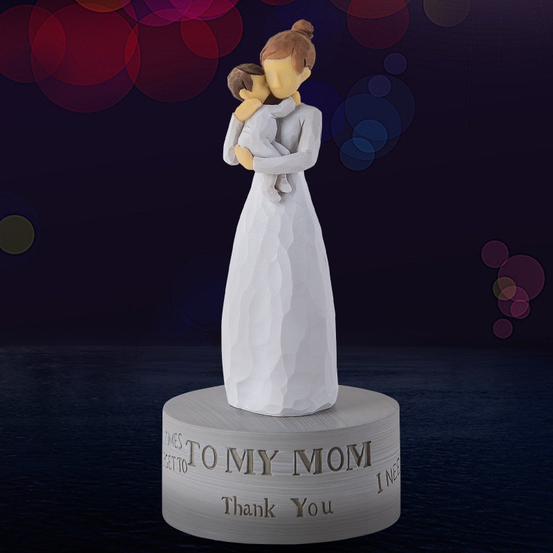 AIDLNS Music Box Gift for Mom Figurine, Mum and Baby Sculpted State Hand-Painted Collectible Figurine Musical Mother Day Birthday Christmas for Mom Plays Castle in The Sky AIDLNS Music Box Gift for Mom Figurine, Mum and Baby Sculpted State Hand-Painted Collectible Figurine Musical Mother Day Birthday Christmas for Mom Plays Castle in The Sky
