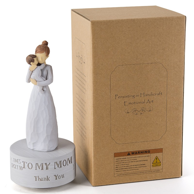 AIDLNS Music Box Gift for Mom Figurine, Mum and Baby Sculpted State Hand-Painted Collectible Figurine Musical Mother Day Birthday Christmas for Mom Plays Castle in The Sky AIDLNS Music Box Gift for Mom Figurine, Mum and Baby Sculpted State Hand-Painted Collectible Figurine Musical Mother Day Birthday Christmas for Mom Plays Castle in The Sky
