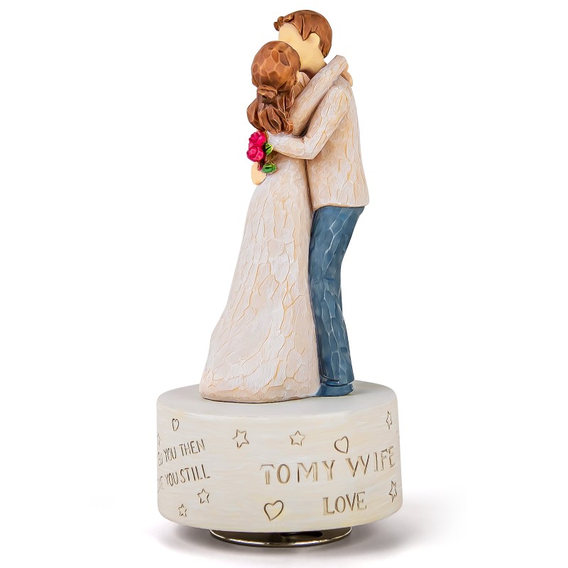 Music Box Gift for Wife Figurine, Husband and Wife Kiss Figure Sculpted Hand-Painted Collectible Birthday Mother Day Christmas Anniversary Musical Box Play Can't Help Falling in Love Music Box Gift for Wife Figurine, Husband and Wife Kiss Figure Sculpted Hand-Painted Collectible Birthday Mother Day Christmas Anniversary Musical Box Play Can't Help Falling in Love