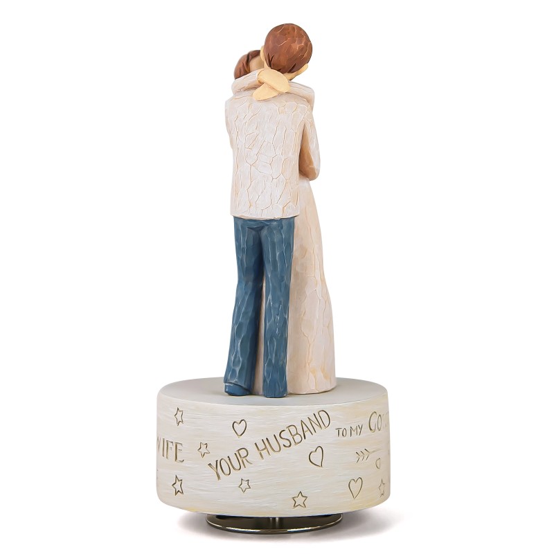 Music Box Gift for Wife Figurine, Husband and Wife Kiss Figure Sculpted Hand-Painted Collectible Birthday Mother Day Christmas Anniversary Musical Box Play Can't Help Falling in Love Music Box Gift for Wife Figurine, Husband and Wife Kiss Figure Sculpted Hand-Painted Collectible Birthday Mother Day Christmas Anniversary Musical Box Play Can't Help Falling in Love