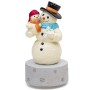 Handcrafted Snowman Music Figurine,Sculpted Hand-Painted Music box,Christmas Home Decor Gifts for Family or Friends,Holiday Ornament Decoration,Rustic Tabletop Display,Plays a Classic Winter Tune