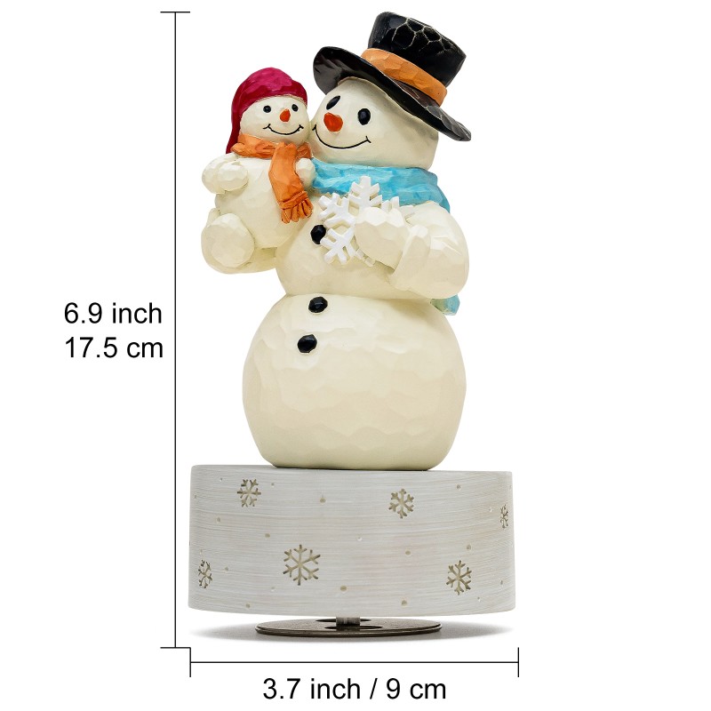 Handcrafted Snowman Music Figurine,Sculpted Hand-Painted Music box,Christmas Home Decor Gifts for Family or Friends,Holiday Ornament Decoration,Rustic Tabletop Display,Plays a Classic Winter Tune Handcrafted Snowman Music Figurine,Sculpted Hand-Painted Music box,Christmas Home Decor Gifts for Family or Friends,Holiday Ornament Decoration,Rustic Tabletop Display,Plays a Classic Winter Tune