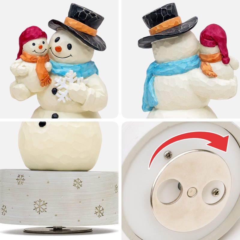 Handcrafted Snowman Music Figurine,Sculpted Hand-Painted Music box,Christmas Home Decor Gifts for Family or Friends,Holiday Ornament Decoration,Rustic Tabletop Display,Plays a Classic Winter Tune Handcrafted Snowman Music Figurine,Sculpted Hand-Painted Music box,Christmas Home Decor Gifts for Family or Friends,Holiday Ornament Decoration,Rustic Tabletop Display,Plays a Classic Winter Tune