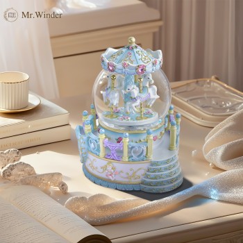Carousel Horse Music Box Gifts - Merry Go Round Snow Globe for Girls Women Wife Mom Daughter Valentine Anniversary Christmas Birthday Present Play You are My Sunshine