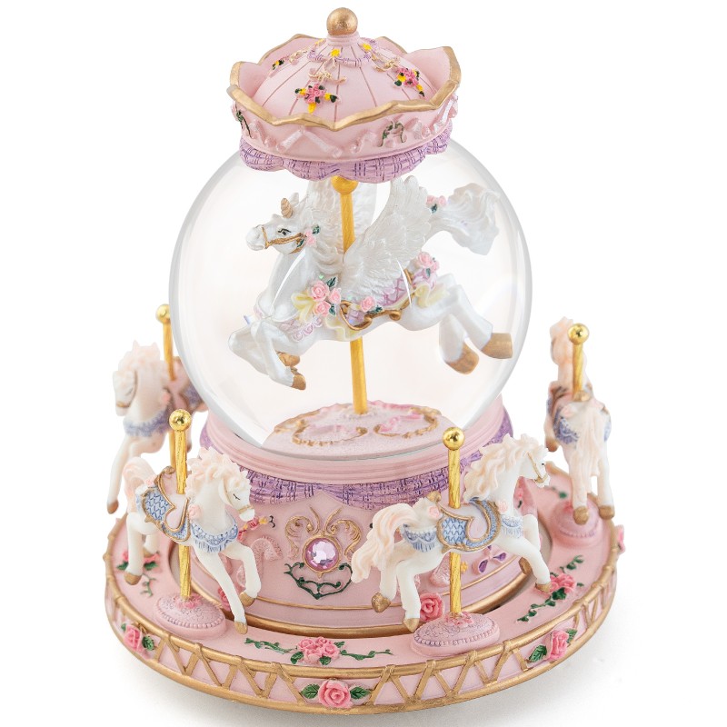 Carousel Horse Gift Music Boxes with Lights, Merry Go Round Unicorn Snow Globe for Mom Girls Wife Daughter Christmas Birthday Anniversary Present Play Castle in The Sky Carousel Horse Gift Music Boxes with Lights, Merry Go Round Unicorn Snow Globe for Mom Girls Wife Daughter Christmas Birthday Anniversary Present Play Castle in The Sky