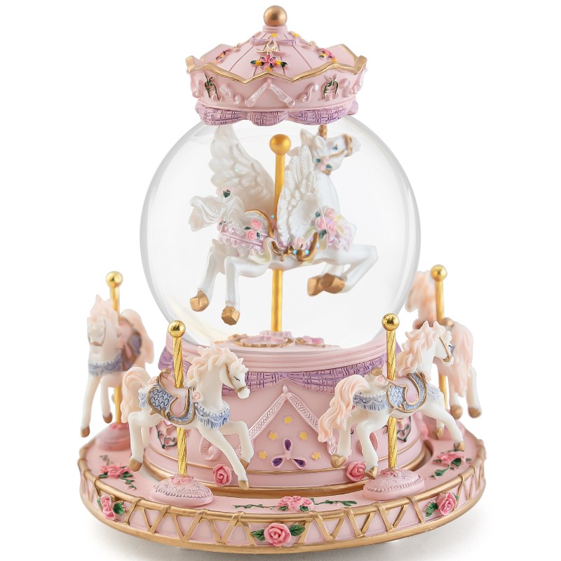 Carousel Horse Gift Music Boxes with Lights, Merry Go Round Unicorn Snow Globe for Mom Girls Wife Daughter Christmas Birthday Anniversary Present Play Castle in The Sky Carousel Horse Gift Music Boxes with Lights, Merry Go Round Unicorn Snow Globe for Mom Girls Wife Daughter Christmas Birthday Anniversary Present Play Castle in The Sky
