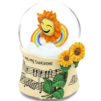 Sunflower Music Box Snow Globe, Positive Gift for Mom Wife Girlfriend Grandma Girls, Flower Snowglobe Musical Box with Light Birthday Mother Day Play You are My Sunshine