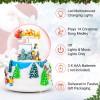 Christmas Music Box Snow Globe Gift, Musical Rotating Santa Claus Flying Over Village Glitter Xmas Present for Girls Women Girlfriend Daughter Son Granddaughter, Plays 14 Christmas Songs Christmas Music Box Snow Globe Gift, Musical Rotating Santa Claus Flying Over Village Glitter Xmas Present for Girls Women Girlfriend Daughter Son Granddaughter, Plays 14 Christmas Songs