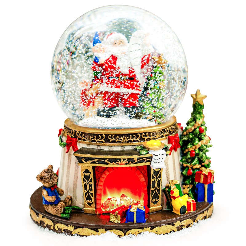 Santa Claus Fireplace Musical Snow Globe,Automatic Snowfall & Fireplace Flame Music Box,Christmas Home Decoration,Ideal Gifts for Family, Girlfriend, Friends,Plays 8 Classic Christmas Tunes Santa Claus Fireplace Musical Snow Globe,Automatic Snowfall & Fireplace Flame Music Box,Christmas Home Decoration,Ideal Gifts for Family, Girlfriend, Friends,Plays 8 Classic Christmas Tunes