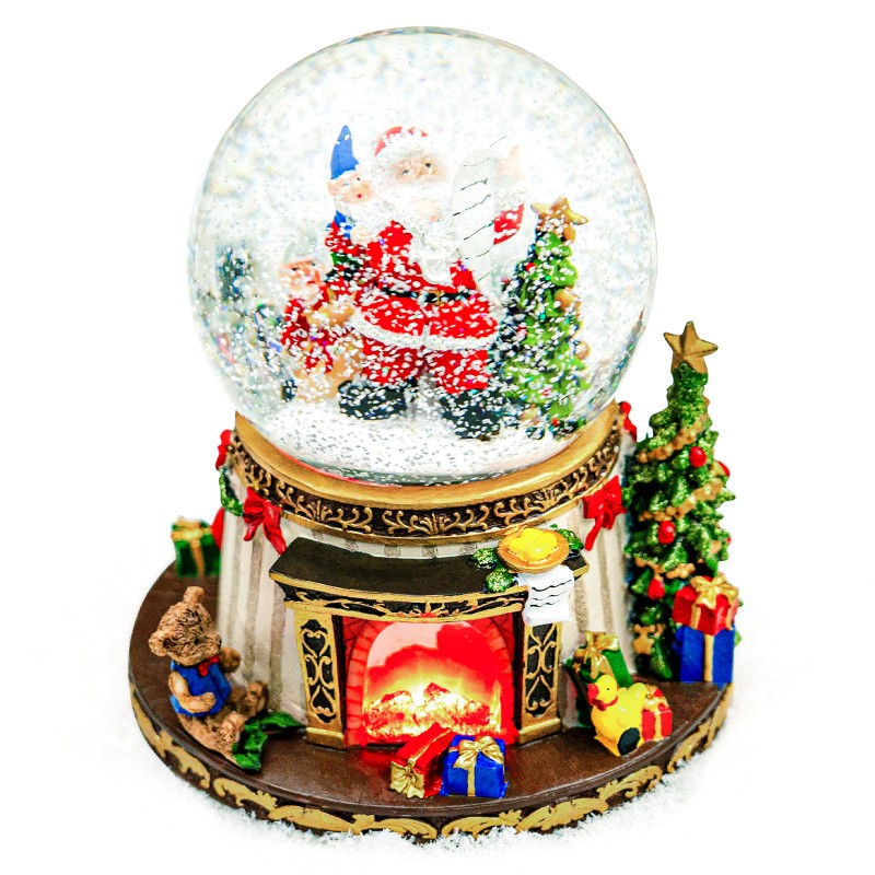 Santa Claus Fireplace Musical Snow Globe,Automatic Snowfall & Fireplace Flame Music Box,Christmas Home Decoration,Ideal Gifts for Family, Girlfriend, Friends,Plays 8 Classic Christmas Tunes Santa Claus Fireplace Musical Snow Globe,Automatic Snowfall & Fireplace Flame Music Box,Christmas Home Decoration,Ideal Gifts for Family, Girlfriend, Friends,Plays 8 Classic Christmas Tunes