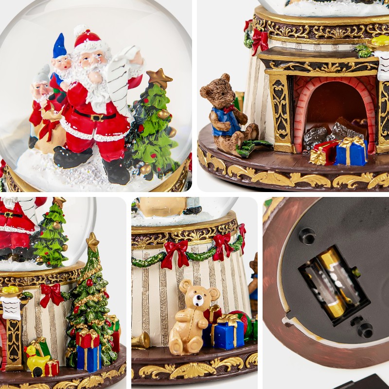 Santa Claus Fireplace Musical Snow Globe,Automatic Snowfall & Fireplace Flame Music Box,Christmas Home Decoration,Ideal Gifts for Family, Girlfriend, Friends,Plays 8 Classic Christmas Tunes Santa Claus Fireplace Musical Snow Globe,Automatic Snowfall & Fireplace Flame Music Box,Christmas Home Decoration,Ideal Gifts for Family, Girlfriend, Friends,Plays 8 Classic Christmas Tunes