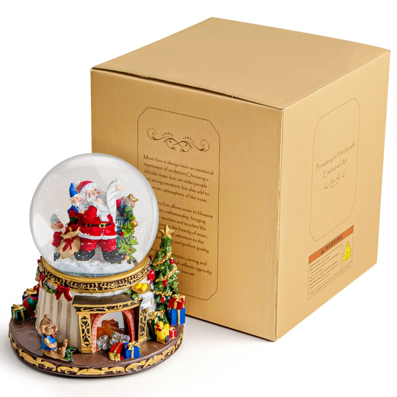 Santa Claus Fireplace Musical Snow Globe,Automatic Snowfall & Fireplace Flame Music Box,Christmas Home Decoration,Ideal Gifts for Family, Girlfriend, Friends,Plays 8 Classic Christmas Tunes Santa Claus Fireplace Musical Snow Globe,Automatic Snowfall & Fireplace Flame Music Box,Christmas Home Decoration,Ideal Gifts for Family, Girlfriend, Friends,Plays 8 Classic Christmas Tunes
