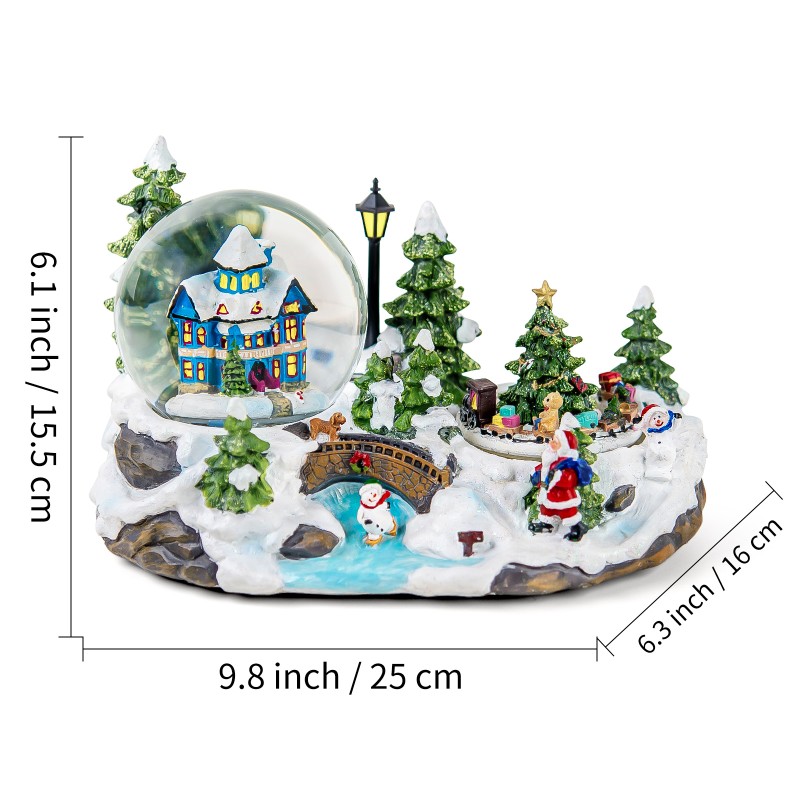 Christmas Village Snow Globe with Rotating Train Music Box, Automatic Snowfall, Colorful Lights - Perfect Christmas Home Decor, Ideal for Family, Friends, Plays 8 Christmas Melodies Christmas Village Snow Globe with Rotating Train Music Box, Automatic Snowfall, Colorful Lights - Perfect Christmas Home Decor, Ideal for Family, Friends, Plays 8 Christmas Melodies