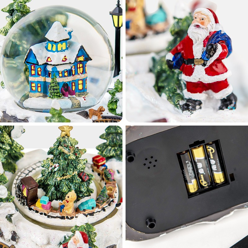 Christmas Village Snow Globe with Rotating Train Music Box, Automatic Snowfall, Colorful Lights - Perfect Christmas Home Decor, Ideal for Family, Friends, Plays 8 Christmas Melodies Christmas Village Snow Globe with Rotating Train Music Box, Automatic Snowfall, Colorful Lights - Perfect Christmas Home Decor, Ideal for Family, Friends, Plays 8 Christmas Melodies