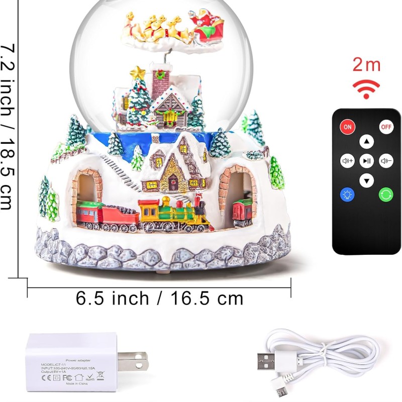 Musical Rotating Santa Claus Flying Over Village,Automatic Snowfall,Train, Christmas Snow Globe Music Box Gifts, for Women Wife Mom Girlfriend Daughter, Xmas Present,Plays 48 Classic Christmas Carols Musical Rotating Santa Claus Flying Over Village,Automatic Snowfall,Train, Christmas Snow Globe Music Box Gifts, for Women Wife Mom Girlfriend Daughter, Xmas Present,Plays 48 Classic Christmas Carols