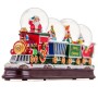 Santa Claus Christmas Train Snow Globe Decoration with Colorful LED Lights - Perfect for Home, Office and Holiday for Friends and Family