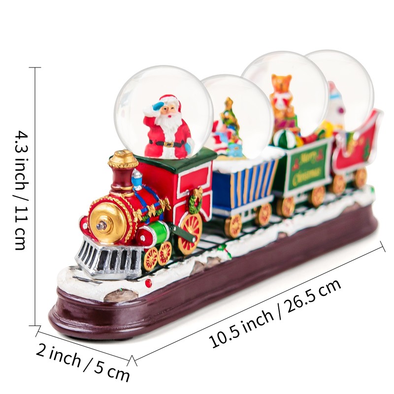 Santa Claus Christmas Train Snow Globe Decoration with Colorful LED Lights - Perfect for Home, Office and Holiday for Friends and Family Santa Claus Christmas Train Snow Globe Decoration with Colorful LED Lights - Perfect for Home, Office and Holiday for Friends and Family