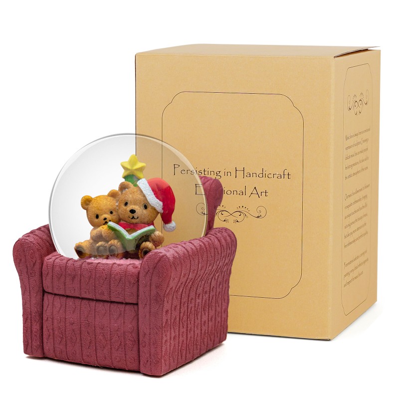 Musical Christmas Bear Snow Globe, Christmas Tree & Cozy Sofa Design, Christmas Decoration for Family, Friends, Plays 14 Classic Christmas Carols Musical Christmas Bear Snow Globe, Christmas Tree & Cozy Sofa Design, Christmas Decoration for Family, Friends, Plays 14 Classic Christmas Carols
