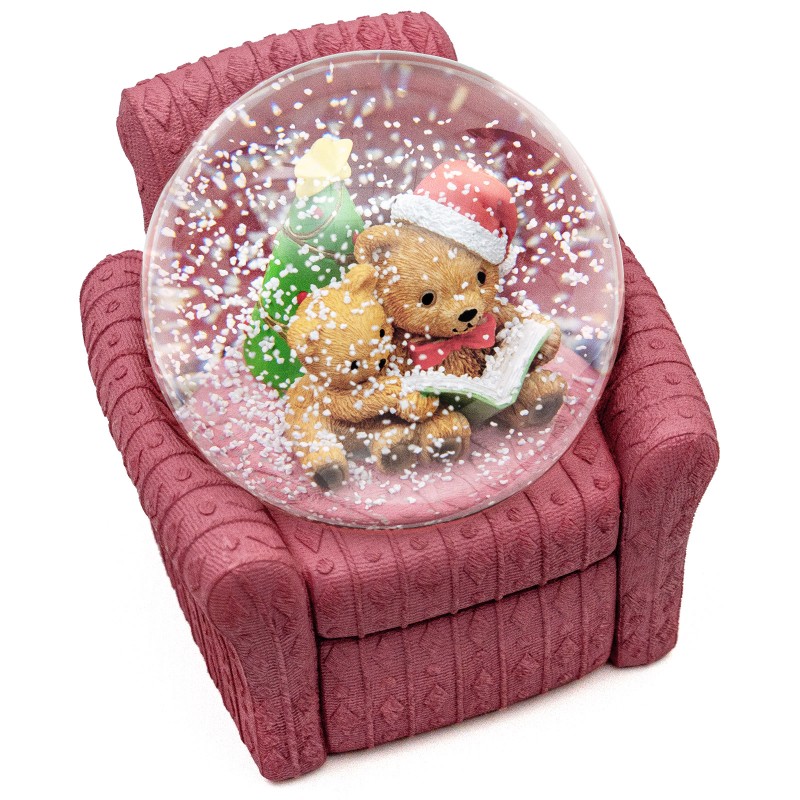 Musical Christmas Bear Snow Globe, Christmas Tree & Cozy Sofa Design, Christmas Decoration for Family, Friends, Plays 14 Classic Christmas Carols Musical Christmas Bear Snow Globe, Christmas Tree & Cozy Sofa Design, Christmas Decoration for Family, Friends, Plays 14 Classic Christmas Carols