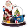 Santa Claus and Gift Pile Music Snow Globe Figurines,Color Lights & Snowfall Effect Music Box, Decoration for Home, Plays 8 Classic Christmas Songs Santa Claus and Gift Pile Music Snow Globe Figurines,Color Lights & Snowfall Effect Music Box, Decoration for Home, Plays 8 Classic Christmas Songs