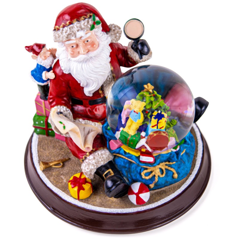 Santa Claus and Gift Pile Music Snow Globe Figurines,Color Lights & Snowfall Effect Music Box, Decoration for Home, Plays 8 Classic Christmas Songs Santa Claus and Gift Pile Music Snow Globe Figurines,Color Lights & Snowfall Effect Music Box, Decoration for Home, Plays 8 Classic Christmas Songs