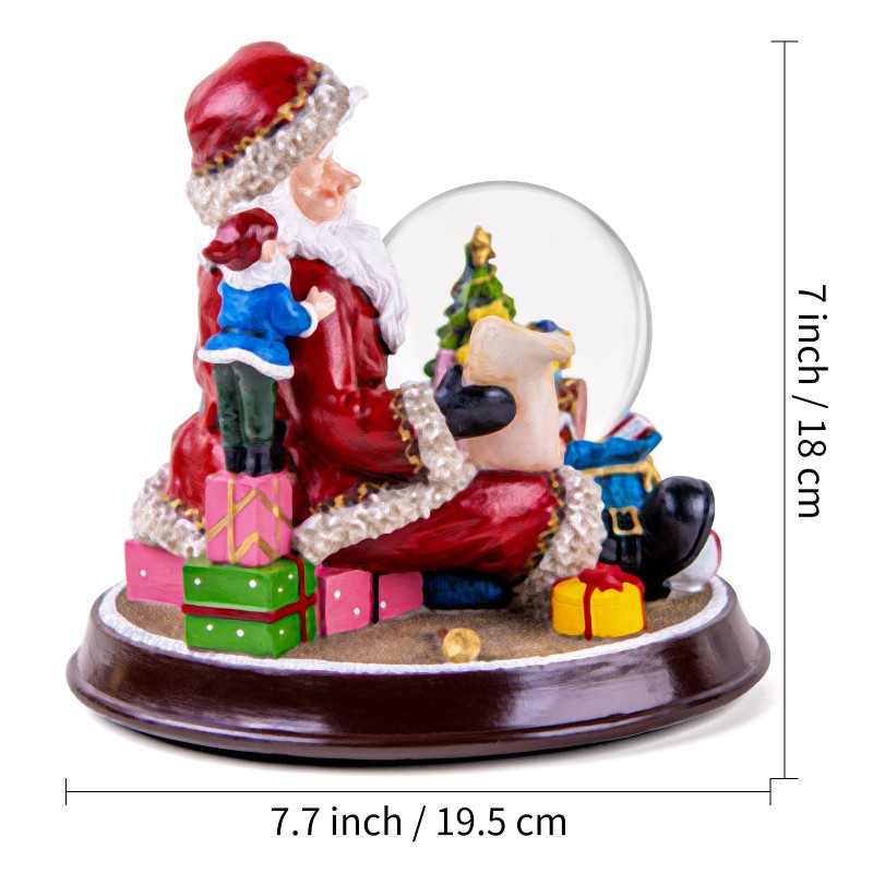 Santa Claus and Gift Pile Music Snow Globe Figurines,Color Lights & Snowfall Effect Music Box, Decoration for Home, Plays 8 Classic Christmas Songs Santa Claus and Gift Pile Music Snow Globe Figurines,Color Lights & Snowfall Effect Music Box, Decoration for Home, Plays 8 Classic Christmas Songs
