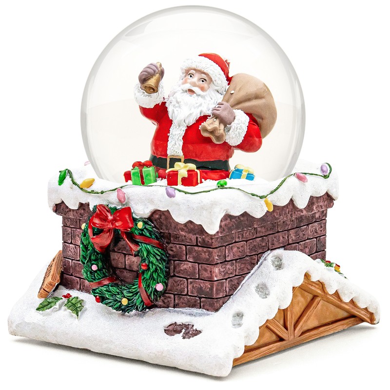 Clearance Christmas Santa Claus on Chimney Musical Snow Globe,A utomatic Snowfall Music Box,Color Lights,Festive Holiday Ornament Gifts for Families Friends Plays 14 Classic Christmas Carols Clearance Christmas Santa Claus on Chimney Musical Snow Globe,A utomatic Snowfall Music Box,Color Lights,Festive Holiday Ornament Gifts for Families Friends Plays 14 Classic Christmas Carols