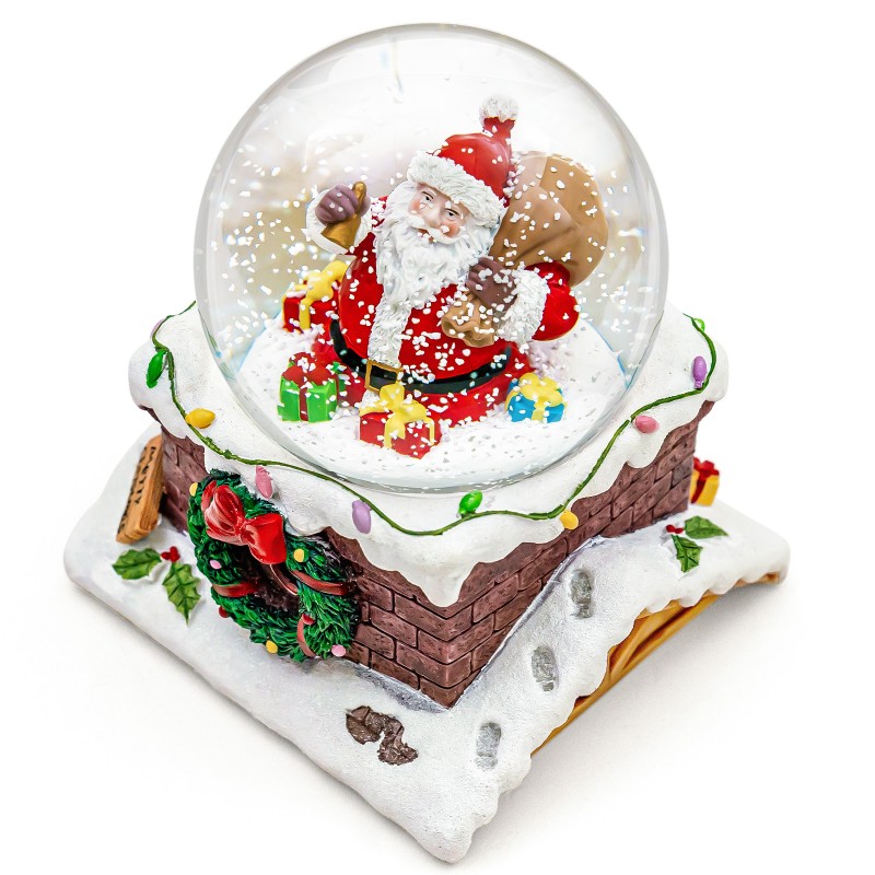 Clearance Christmas Santa Claus on Chimney Musical Snow Globe,A utomatic Snowfall Music Box,Color Lights,Festive Holiday Ornament Gifts for Families Friends Plays 14 Classic Christmas Carols Clearance Christmas Santa Claus on Chimney Musical Snow Globe,A utomatic Snowfall Music Box,Color Lights,Festive Holiday Ornament Gifts for Families Friends Plays 14 Classic Christmas Carols