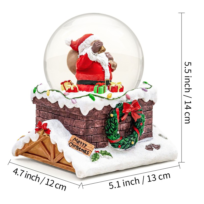 Clearance Christmas Santa Claus on Chimney Musical Snow Globe,A utomatic Snowfall Music Box,Color Lights,Festive Holiday Ornament Gifts for Families Friends Plays 14 Classic Christmas Carols Clearance Christmas Santa Claus on Chimney Musical Snow Globe,A utomatic Snowfall Music Box,Color Lights,Festive Holiday Ornament Gifts for Families Friends Plays 14 Classic Christmas Carols