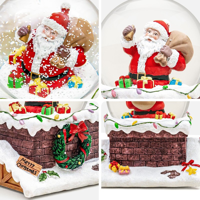 Clearance Christmas Santa Claus on Chimney Musical Snow Globe,A utomatic Snowfall Music Box,Color Lights,Festive Holiday Ornament Gifts for Families Friends Plays 14 Classic Christmas Carols Clearance Christmas Santa Claus on Chimney Musical Snow Globe,A utomatic Snowfall Music Box,Color Lights,Festive Holiday Ornament Gifts for Families Friends Plays 14 Classic Christmas Carols
