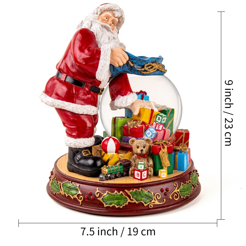 Santa Claus Snow Globe with Music Box, Automatic Snowfall, and LED Color Lights and Holiday Home Décor for Family, Friends, Plays 8 Classic Christmas Songs Santa Claus Snow Globe with Music Box, Automatic Snowfall, and LED Color Lights and Holiday Home Décor for Family, Friends, Plays 8 Classic Christmas Songs