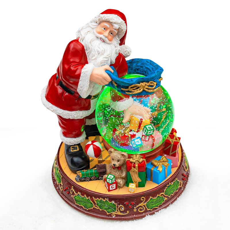 Santa Claus Snow Globe with Music Box, Automatic Snowfall, and LED Color Lights and Holiday Home Décor for Family, Friends, Plays 8 Classic Christmas Songs Santa Claus Snow Globe with Music Box, Automatic Snowfall, and LED Color Lights and Holiday Home Décor for Family, Friends, Plays 8 Classic Christmas Songs