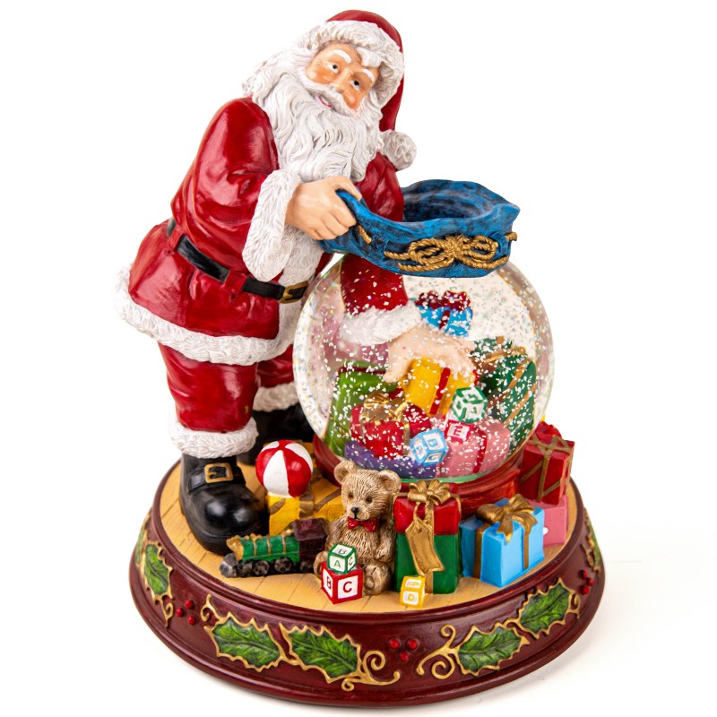 Santa Claus Snow Globe with Music Box, Automatic Snowfall, and LED Color Lights and Holiday Home Décor for Family, Friends, Plays 8 Classic Christmas Songs Santa Claus Snow Globe with Music Box, Automatic Snowfall, and LED Color Lights and Holiday Home Décor for Family, Friends, Plays 8 Classic Christmas Songs