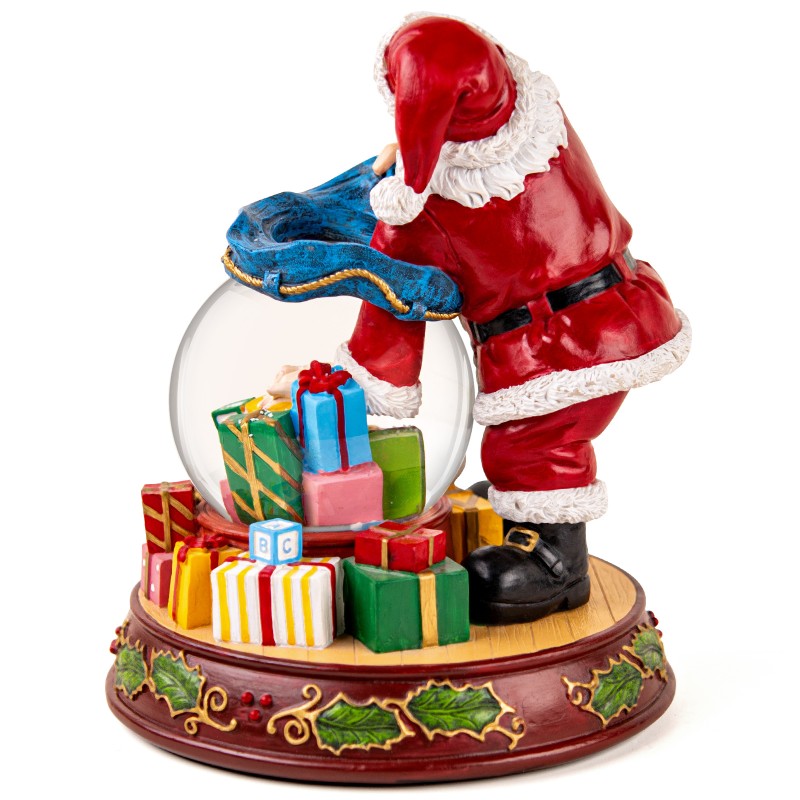 Santa Claus Snow Globe with Music Box, Automatic Snowfall, and LED Color Lights and Holiday Home Décor for Family, Friends, Plays 8 Classic Christmas Songs Santa Claus Snow Globe with Music Box, Automatic Snowfall, and LED Color Lights and Holiday Home Décor for Family, Friends, Plays 8 Classic Christmas Songs